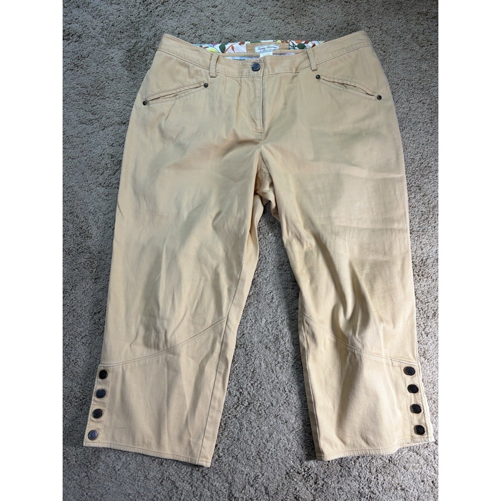 Tommy Bahama Women's Pants Size 12 Peach Stretch Italian Fabric Cropped
